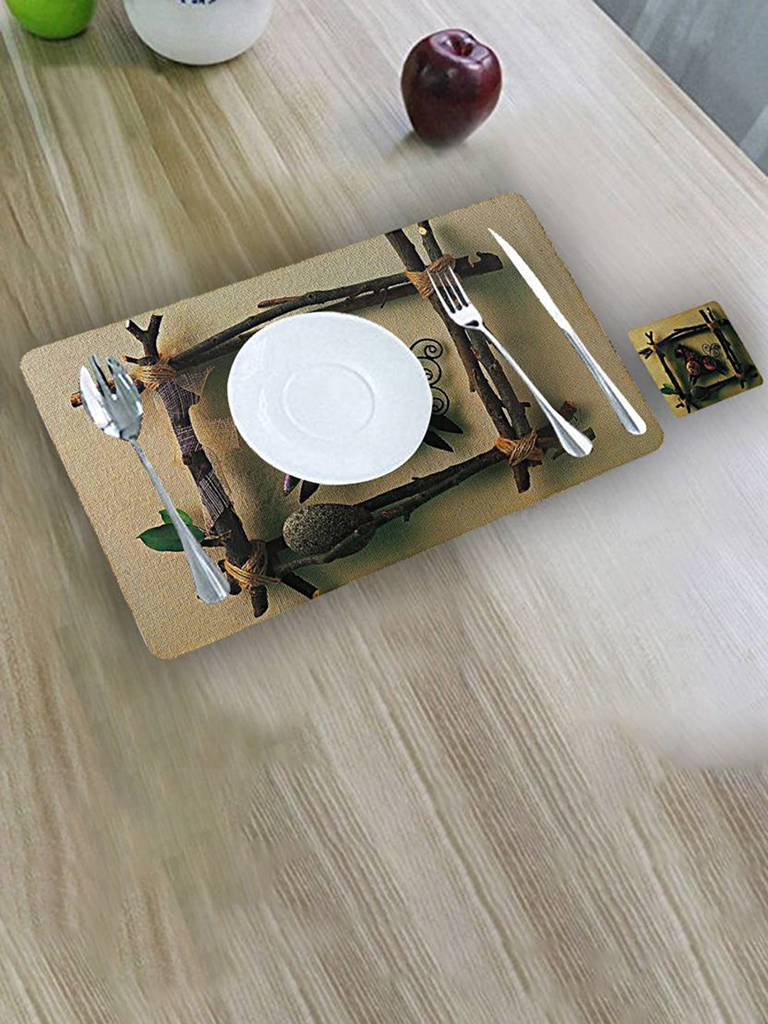 Dakshya Industries Beige & Brown 6 Pieces Ethnic motifs Rectangular Table Placemats
Dakshya Industries Beige & Brown 6 Pieces Ethnic motifs Rectangular Table Placemats