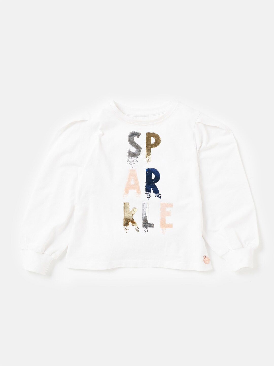 Angel & Rocket Girls Embellished Round Neck Long Sleeves Sequinned Cotton Regular Top, White
Angel & Rocket Girls Embellished Round Neck Long Sleeves Sequinned Cotton Regular Top, White