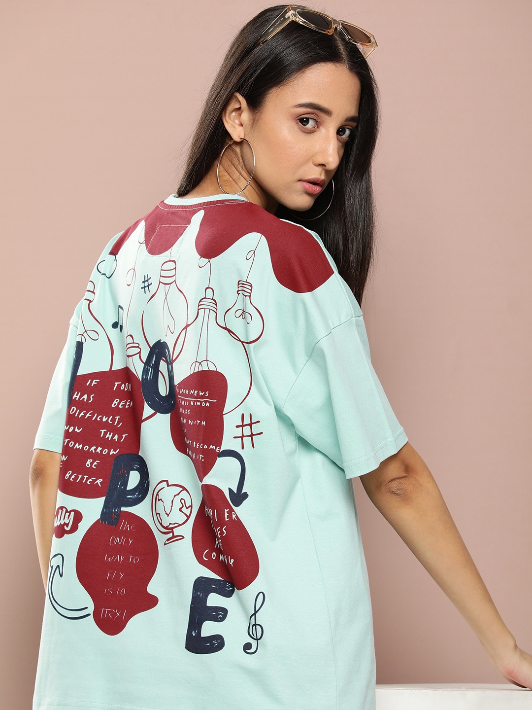 Stormborn Women Printed Oversized Drop-Shoulder Sleeves Pure Cotton T-shirt, Turquoise blue
Stormborn Women Printed Oversized Drop-Shoulder Sleeves Pure Cotton T-shirt, Turquoise blue
