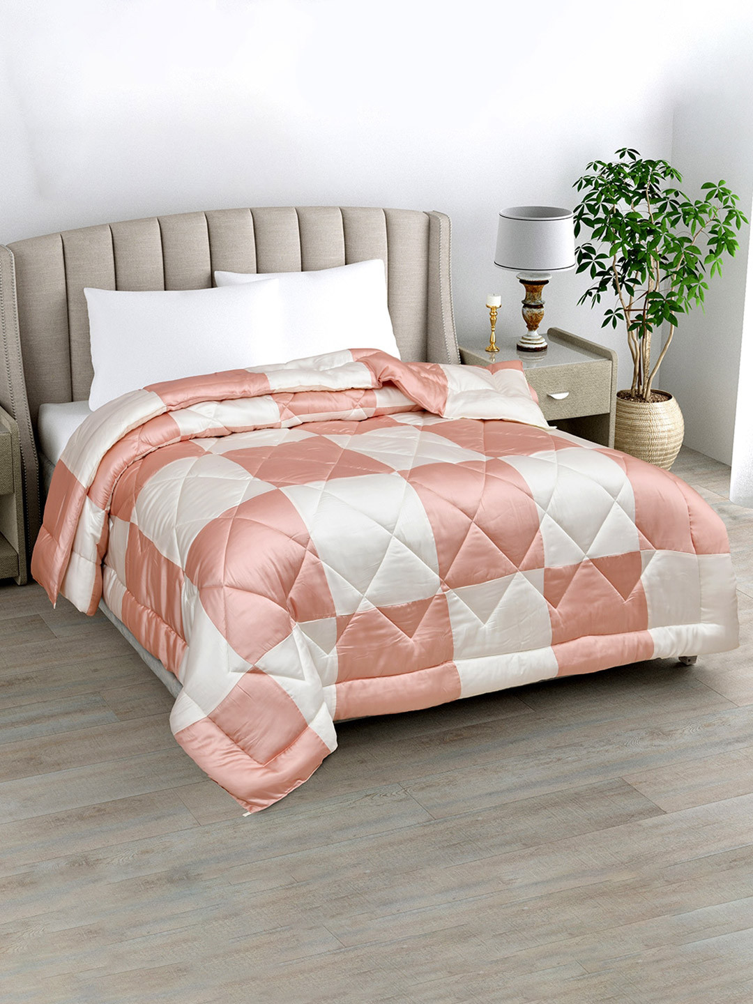 LINENWALAS Happy Sleeping Rose Gold & White Checked AC Room 300 GSM Double Bed Duvet
LINENWALAS Happy Sleeping Rose Gold & White Checked AC Room 300 GSM Double Bed Duvet