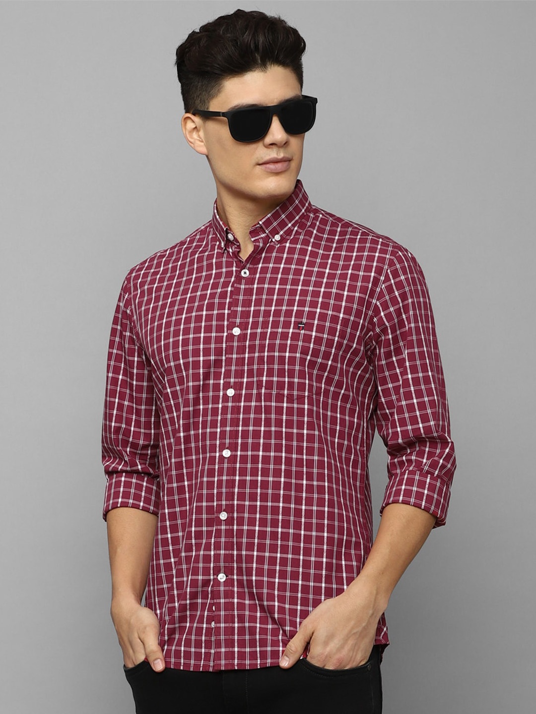 Louis Philippe Sport Slim Fit Grid Tattersall Checks Long Sleeves Cotton Casual Shirt, Maroon
Louis Philippe Sport Slim Fit Grid Tattersall Checks Long Sleeves Cotton Casual Shirt, Maroon