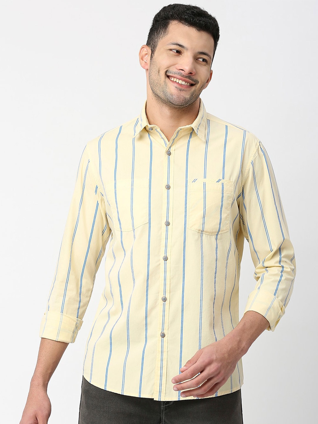 SNX Tailored Fit Vertical Striped Spread Collar Pure Cotton Casual Shirt, Yellow
SNX Tailored Fit Vertical Striped Spread Collar Pure Cotton Casual Shirt, Yellow