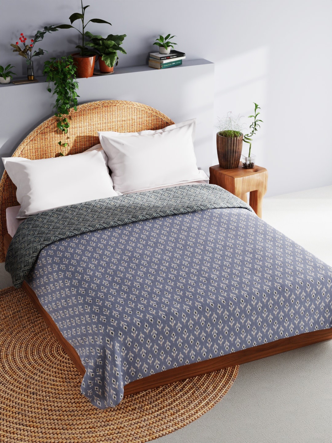 BIANCA Grey Floral Muslin AC Room 150 GSM Flannel Filling Reversible Double Bed Dohar
BIANCA Grey Floral Muslin AC Room 150 GSM Flannel Filling Reversible Double Bed Dohar