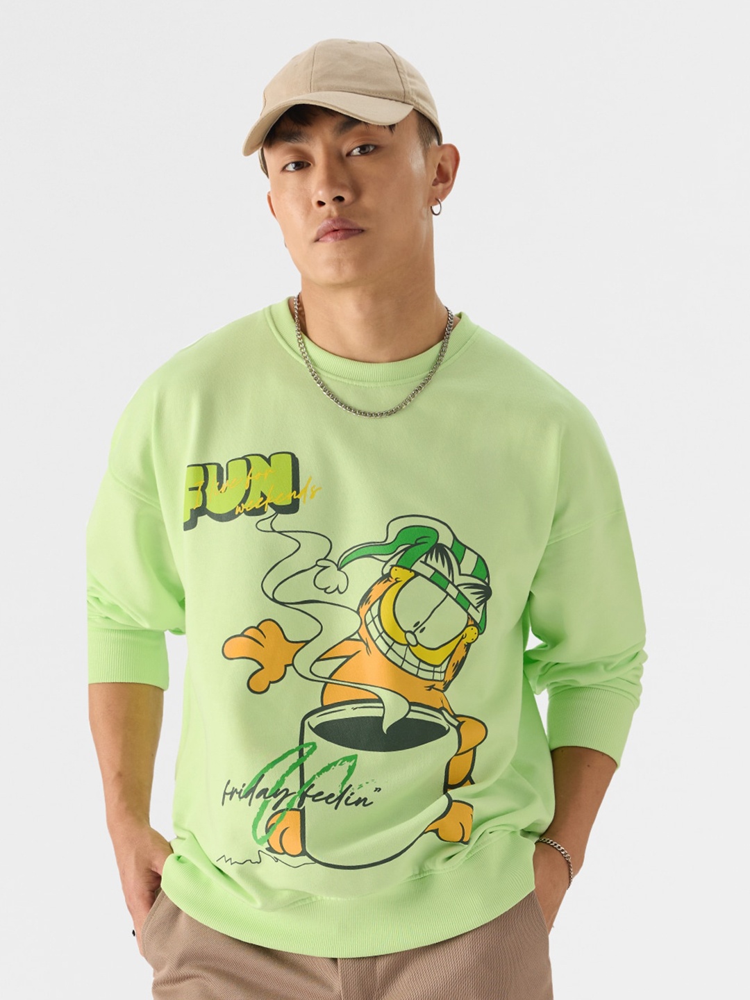 The Souled Store Garfield Chill Out Printed Long Sleeves Sweatshirt, Fluorescent green
The Souled Store Garfield Chill Out Printed Long Sleeves Sweatshirt, Fluorescent green