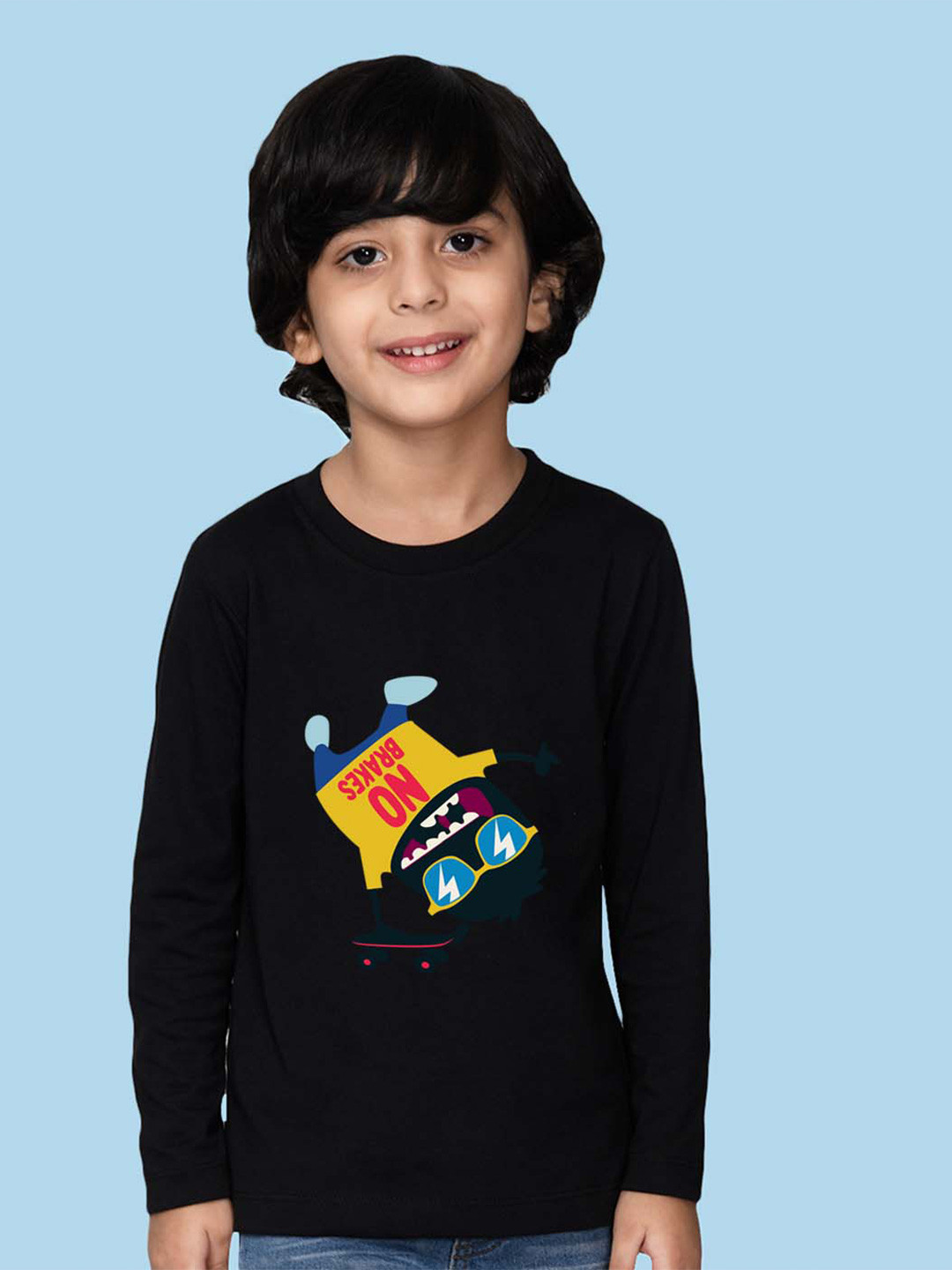 NUSYL Boys Graphic Printed Cotton T-shirt, Black 
NUSYL Boys Graphic Printed Cotton T-shirt, Black