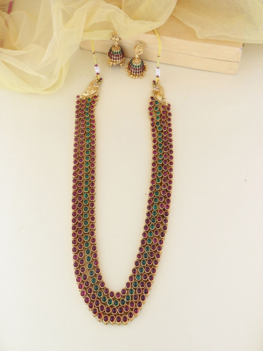 I Jewels Gold-Plated Layered Kundan Necklace With Earrings, Multi
I Jewels Gold-Plated Layered Kundan Necklace With Earrings, Multi