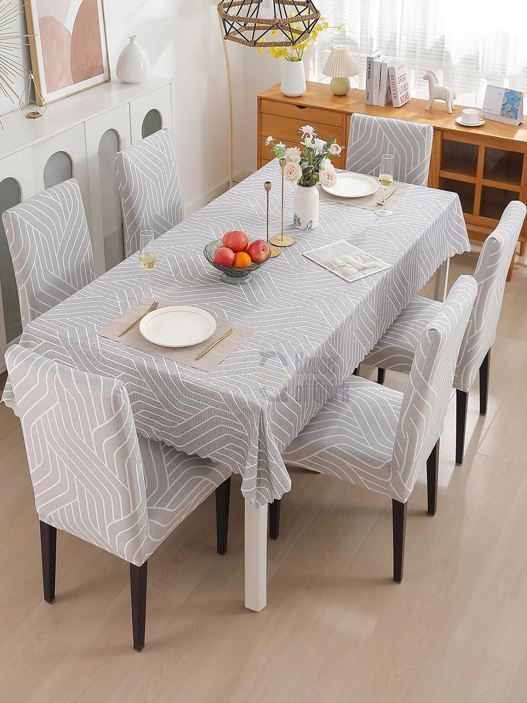 HOUSE OF QUIRK Grey 7-Pcs Striped Printed (55'' x 86") Waterproof Chair & Table Covers
HOUSE OF QUIRK Grey 7-Pcs Striped Printed (55'' x 86") Waterproof Chair & Table Covers