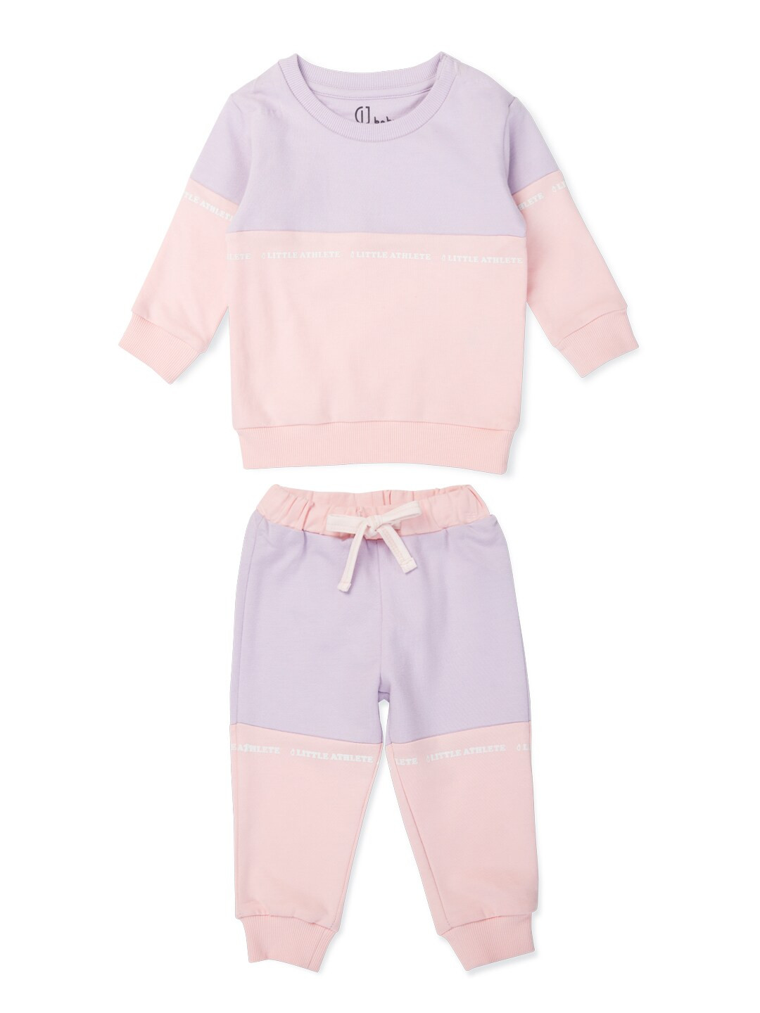 GJ baby Infants Boys Colourblocked Pure Cotton Sweatshirt With Joggers, Pink 
GJ baby Infants Boys Colourblocked Pure Cotton Sweatshirt With Joggers, Pink