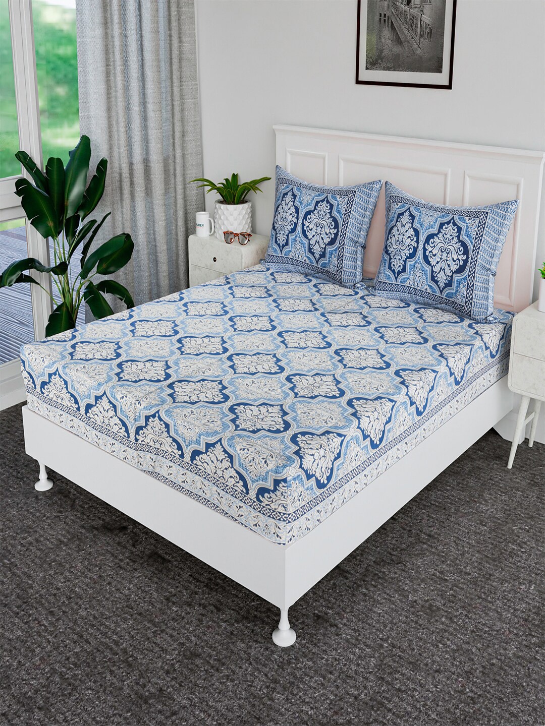 Kuber Industries Blue Ethnic Motifs Cotton 120 TC King Bedsheet with 2 Pillow Covers
Kuber Industries Blue Ethnic Motifs Cotton 120 TC King Bedsheet with 2 Pillow Covers
