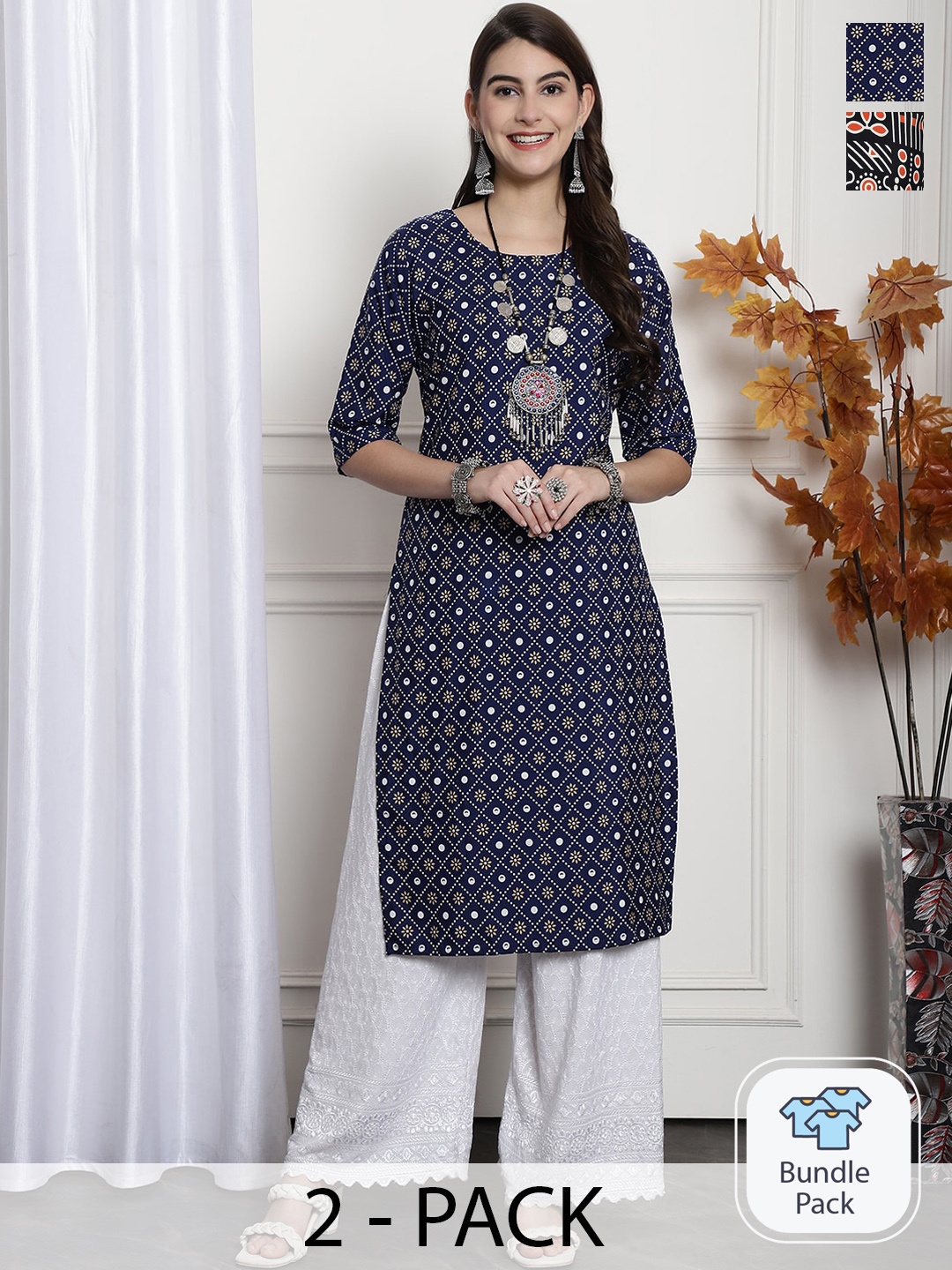 7Threads Selection Of 2 Ethnic Motifs Printed Round Neck Short Sleeves Crepe Straight Kurta, Blue
7Threads Selection Of 2 Ethnic Motifs Printed Round Neck Short Sleeves Crepe Straight Kurta, Blue