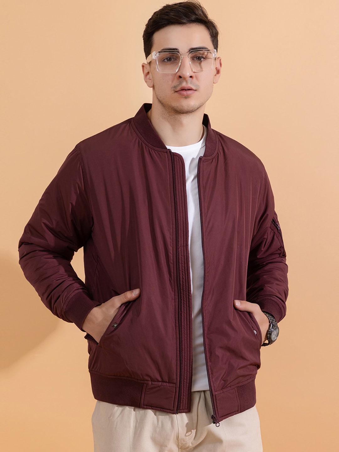 ARMISTO Stand Collar Long Sleeve Reflective Strip Antimicrobial Bomber Jacket, Maroon
ARMISTO Stand Collar Long Sleeve Reflective Strip Antimicrobial Bomber Jacket, Maroon