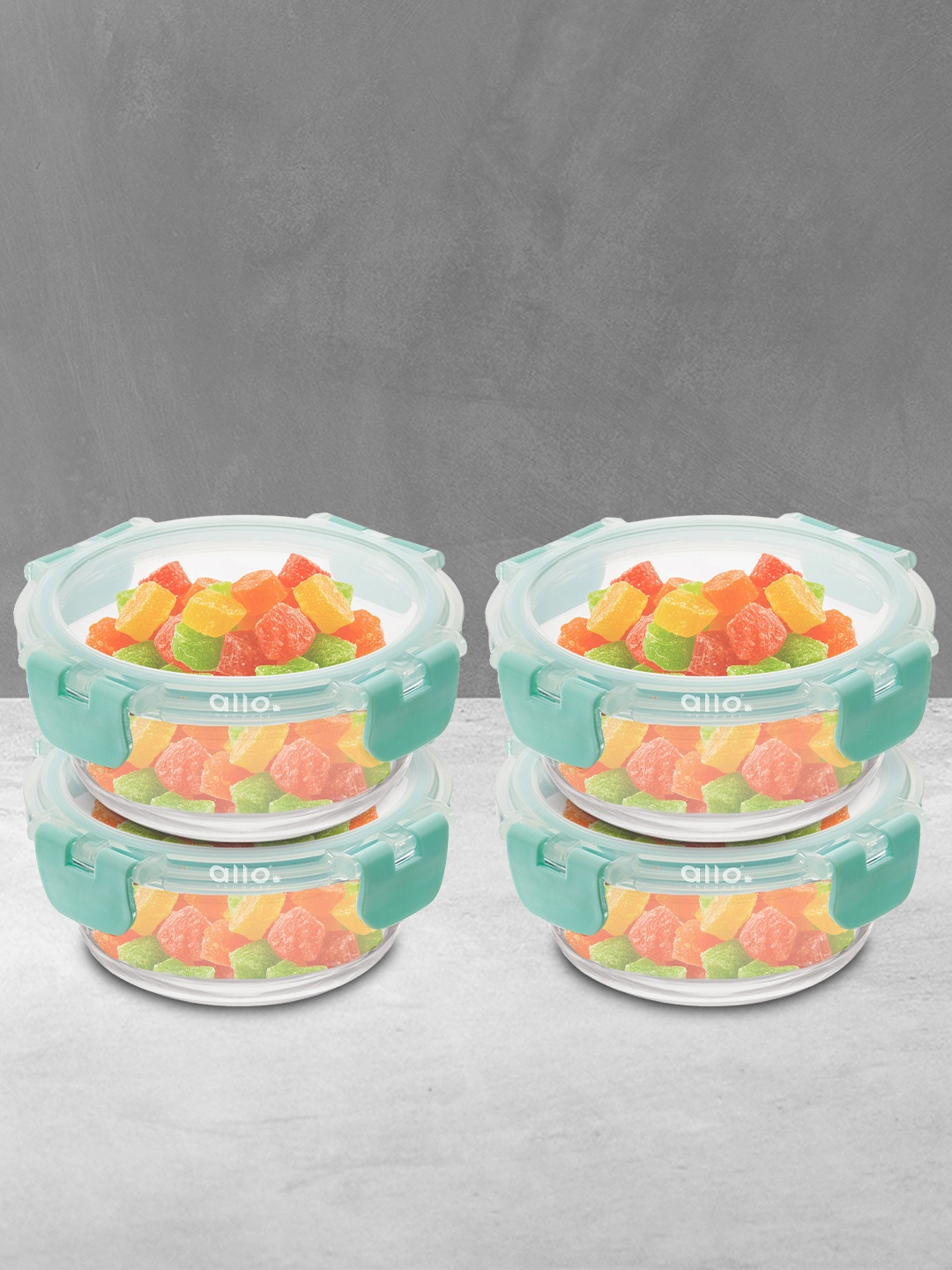 Allo Set of 4 FoodSafe Microwave Safe Borosilicate Glass Fridge Storage Containers 215ml, Green
Allo Set of 4 FoodSafe Microwave Safe Borosilicate Glass Fridge Storage Containers 215ml, Green