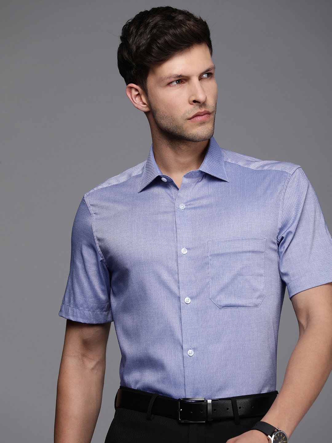Louis Philippe Self Design Textured Classic Fit Pure Cotton Formal Shirt, Blue
Louis Philippe Self Design Textured Classic Fit Pure Cotton Formal Shirt, Blue