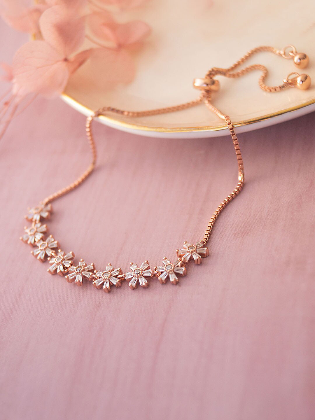 MANNASH Sterling Silver Rose Gold-Plated CZ-Studded Chain Adjustable Wraparound Bracelet
MANNASH Sterling Silver Rose Gold-Plated CZ-Studded Chain Adjustable Wraparound Bracelet