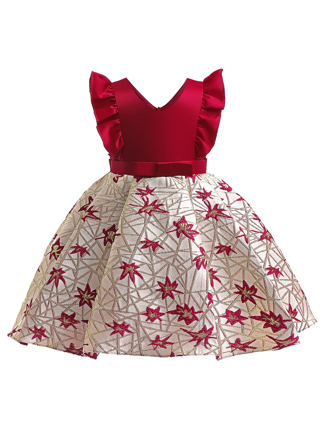 StyleCast Girls Red Floral Embroidered Flutter Sleeves Ruffles Fit & Flare Midi Dress
StyleCast Girls Red Floral Embroidered Flutter Sleeves Ruffles Fit & Flare Midi Dress