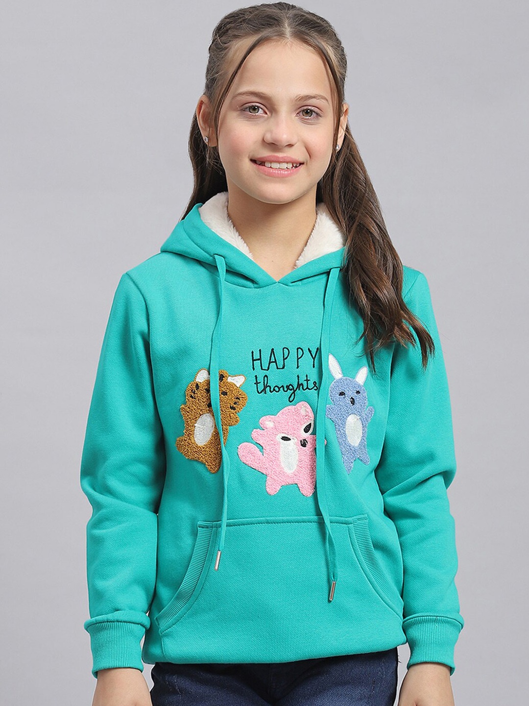 Monte Carlo Girls Graphic Embroidered Hooded Neck Long Sleeve Pullover Sweatshirt, Turquoise blue
Monte Carlo Girls Graphic Embroidered Hooded Neck Long Sleeve Pullover Sweatshirt, Turquoise blue