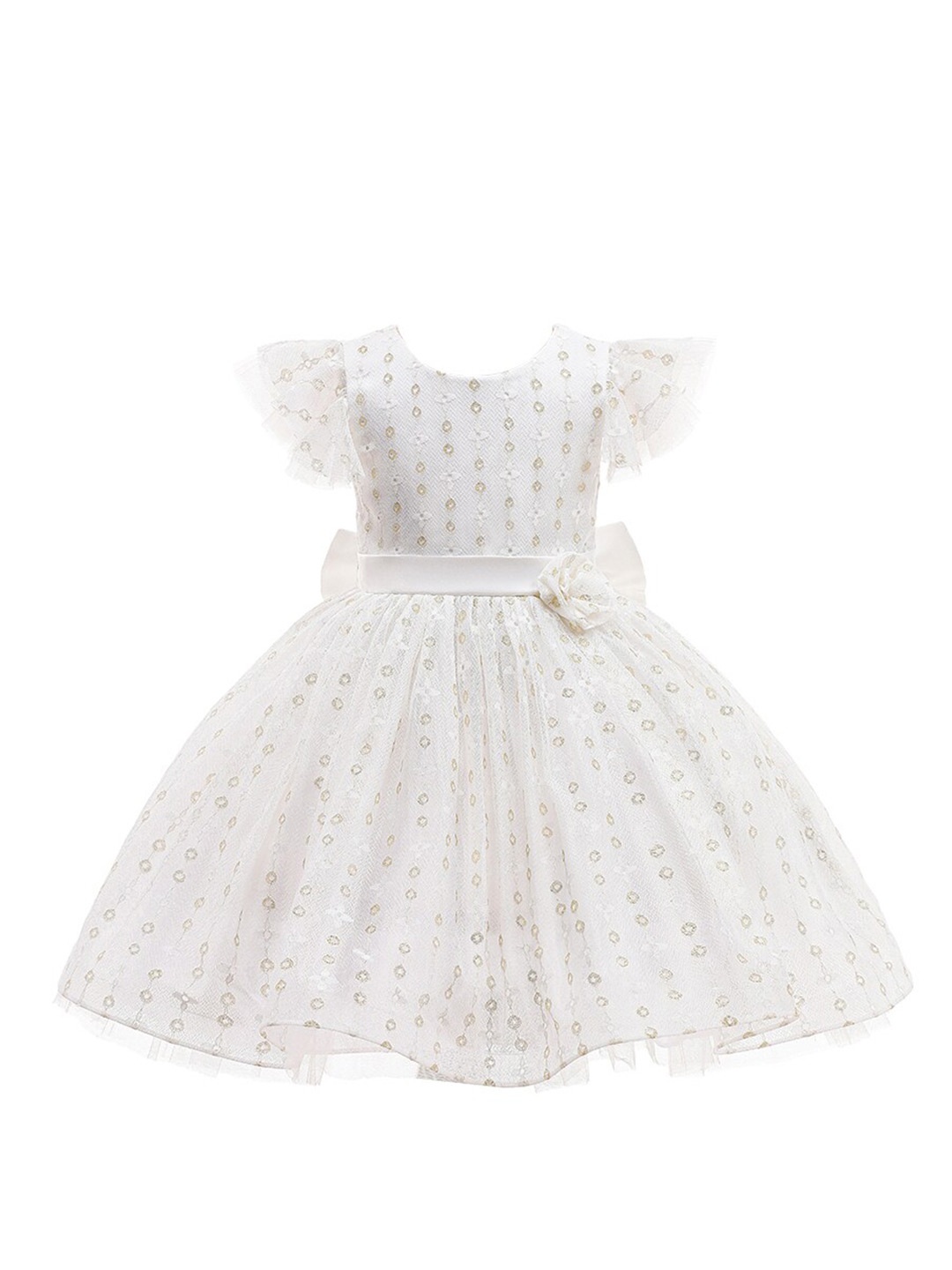 StyleCast White & Beige Girls Geometric Self Design Flutter Sleeves Fit & Flare Dress
StyleCast White & Beige Girls Geometric Self Design Flutter Sleeves Fit & Flare Dress
