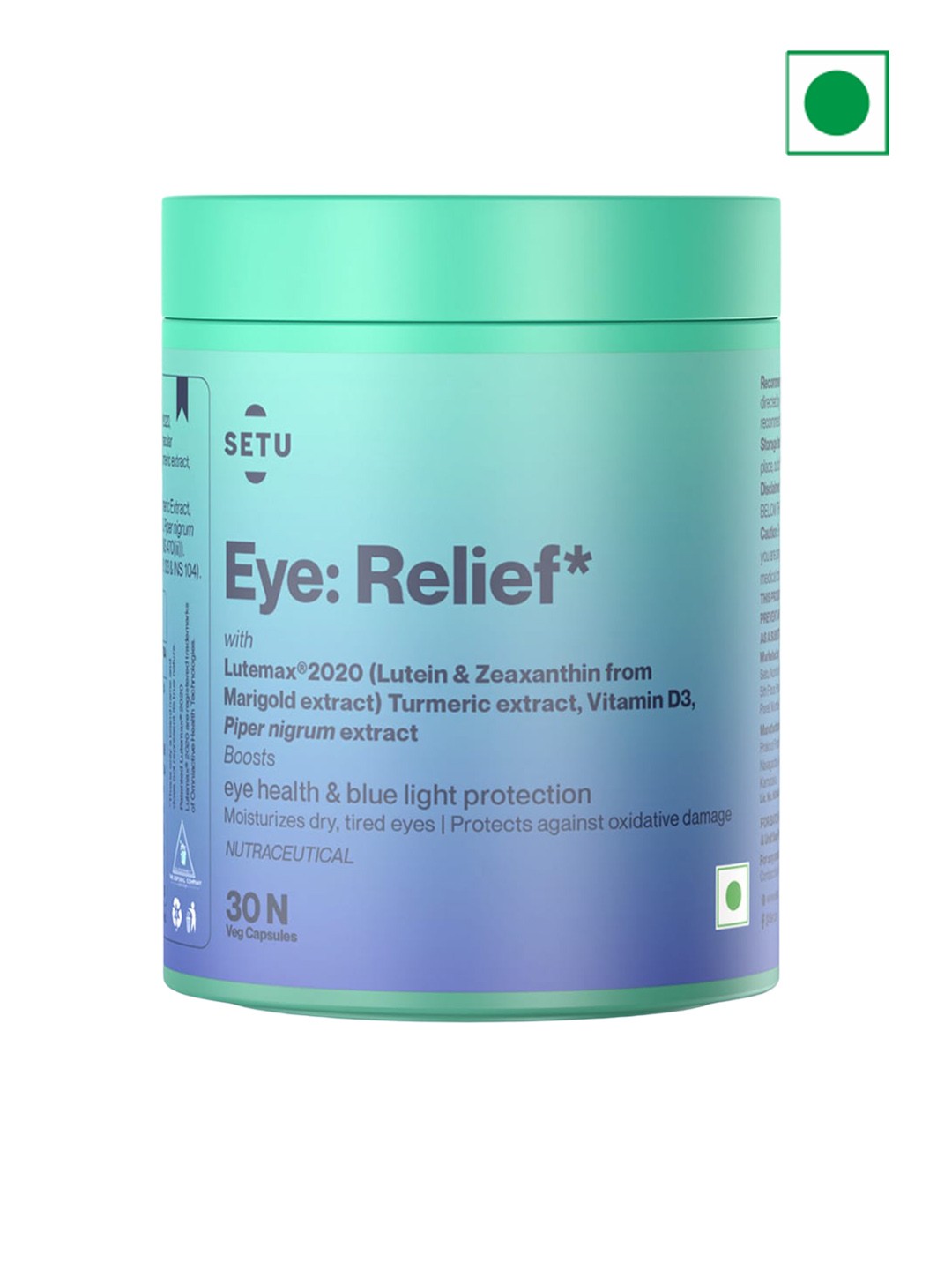 SETU Eye Relief Capsules For Eye Health & Blue Light Protection + Eye Mask - 30 Capsules
SETU Eye Relief Capsules For Eye Health & Blue Light Protection + Eye Mask - 30 Capsules