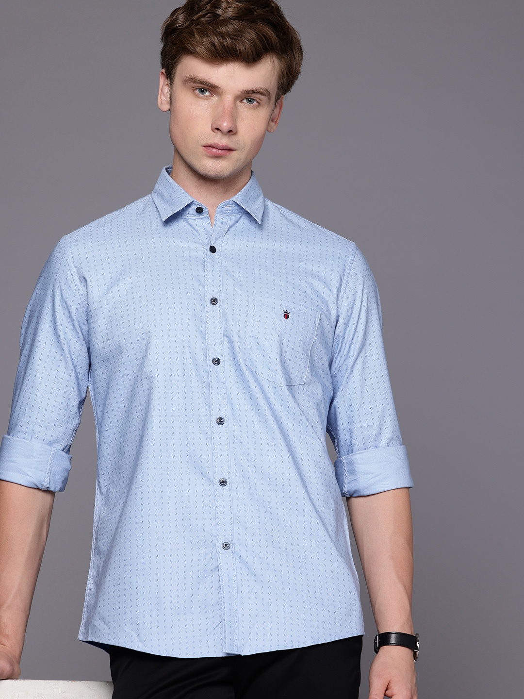 Louis Philippe Sport Slim Fit Opaque Micro Ditsy Printed Pure Cotton Casual Shirt, Blue
Louis Philippe Sport Slim Fit Opaque Micro Ditsy Printed Pure Cotton Casual Shirt, Blue