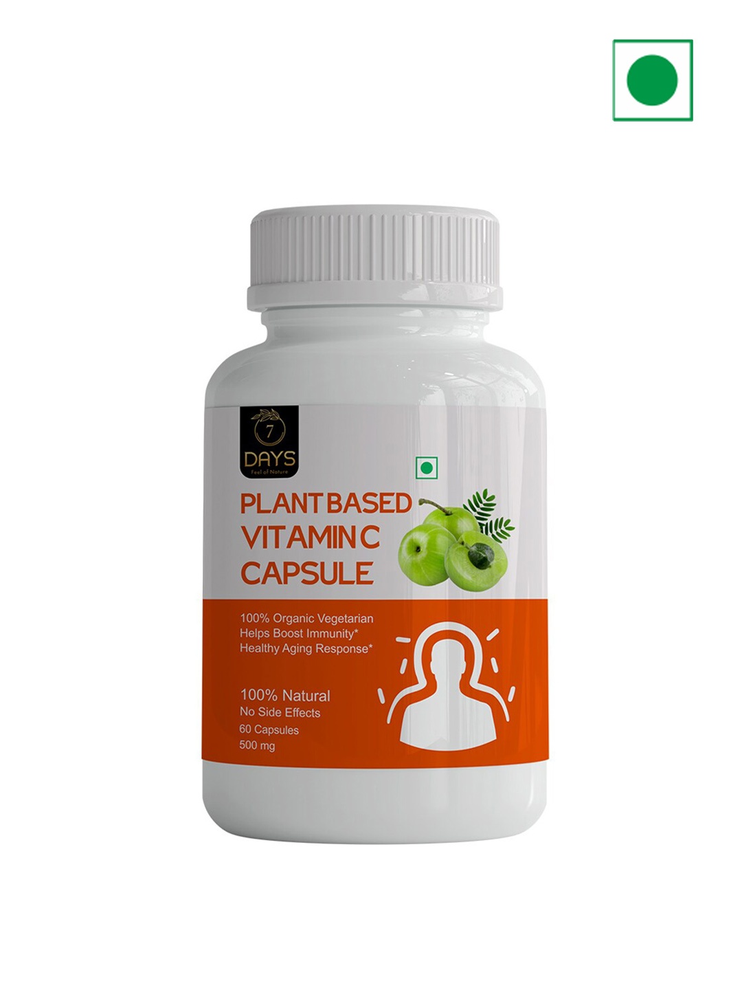 7 DAYS Plant Based Vitamin C Capsules To Boost Immunity & Support Aging - 60 Capsules, White
7 DAYS Plant Based Vitamin C Capsules To Boost Immunity & Support Aging - 60 Capsules, White
