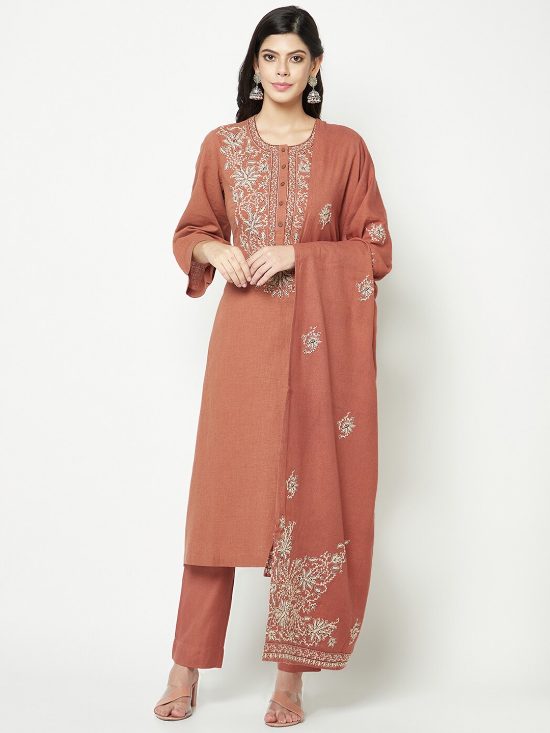 BARARA ETHNIC Ethnic Motifs Yoke Design Pure Cotton Straight Kurta & Trouser With Dupatta, Rust
BARARA ETHNIC Ethnic Motifs Yoke Design Pure Cotton Straight Kurta & Trouser With Dupatta, Rust