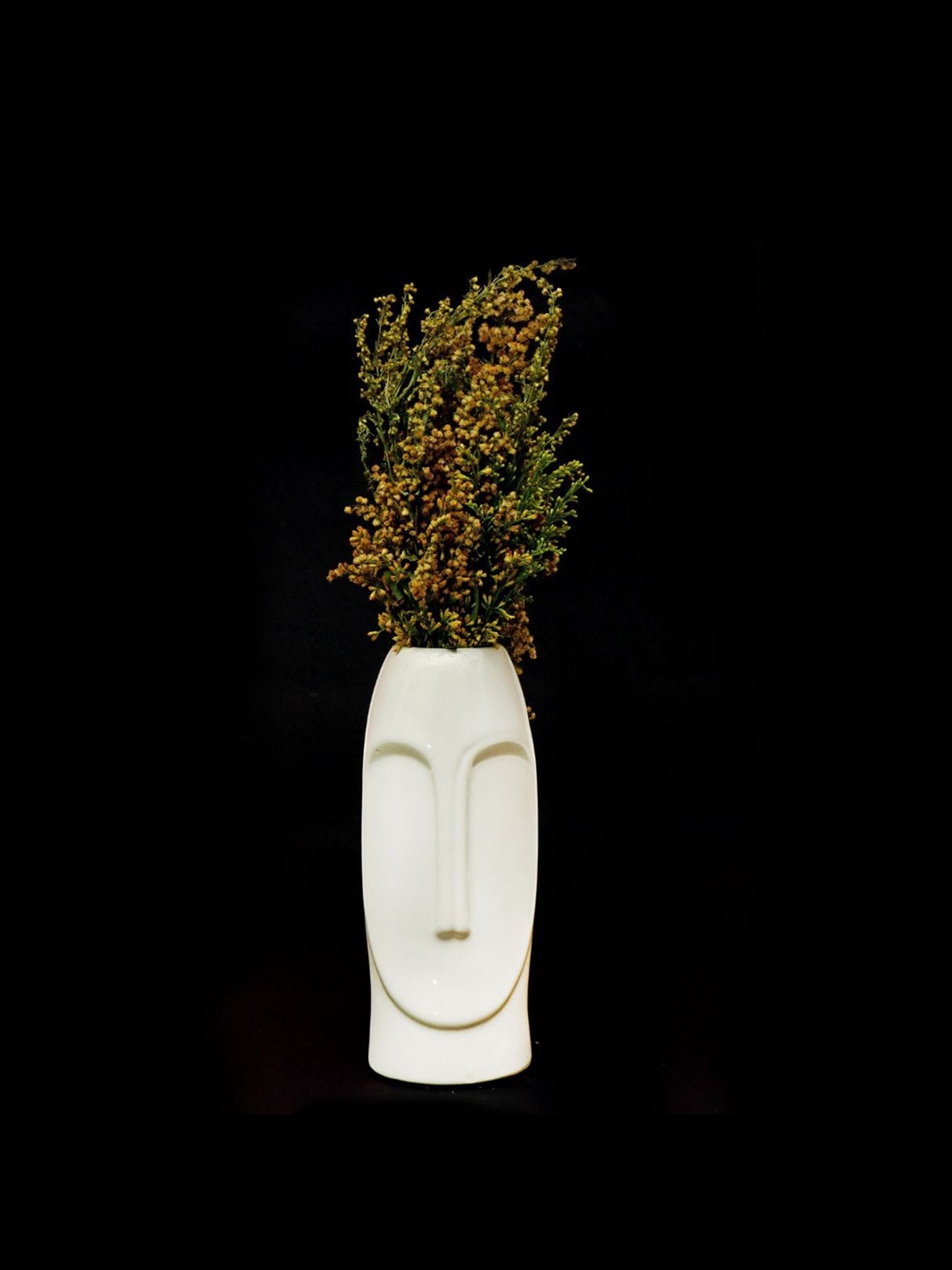 Gathari White Solid Cylindrical Ceramic Planter Flower Vase