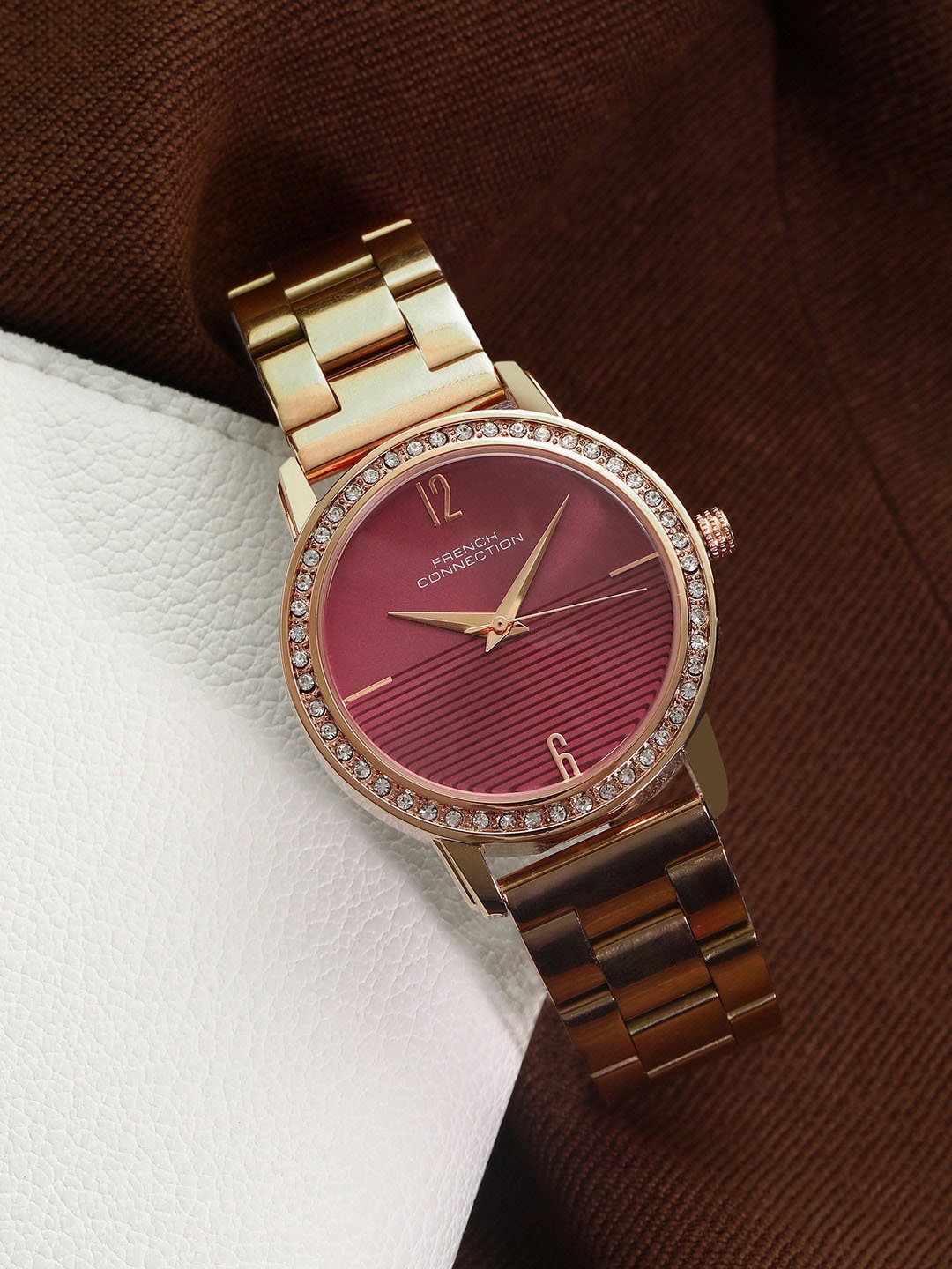 French Connection Women Stainless Steel Bracelet Style Straps Analogue Watch FCN054D, Burgundy
French Connection Women Stainless Steel Bracelet Style Straps Analogue Watch FCN054D, Burgundy