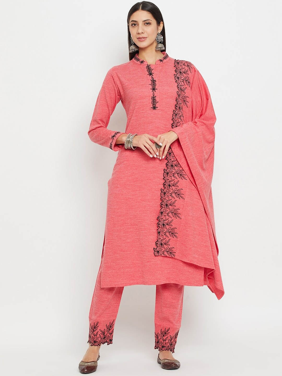 Zigo Winter Wear Ethnic Motifs Yoke Design Thread Work Knitted Straight Kurta & Trousers With Dupatta, Pink
Zigo Winter Wear Ethnic Motifs Yoke Design Thread Work Knitted Straight Kurta & Trousers With Dupatta, Pink