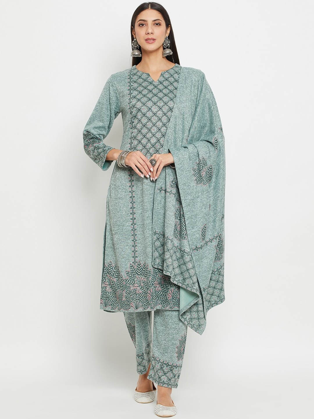 Zigo Winter Wear Ethnic Motifs Self Design Straight Kurta & Trousers With Dupatta, Lime green
Zigo Winter Wear Ethnic Motifs Self Design Straight Kurta & Trousers With Dupatta, Lime green