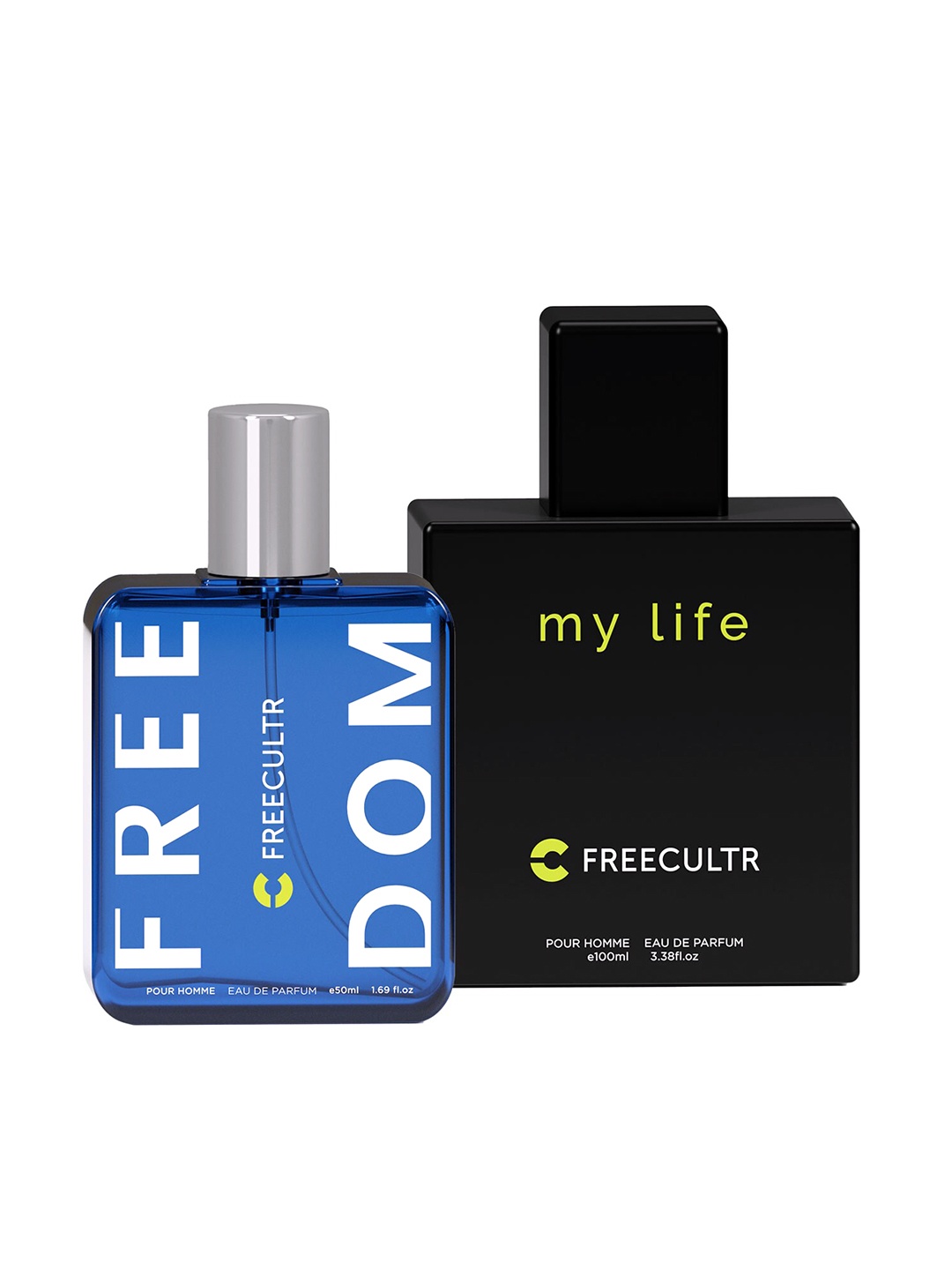 FREECULTR Men Set of 2 Long Lasting Eau De Parfum - Freedom 50ml & My Life 100ml, Black
FREECULTR Men Set of 2 Long Lasting Eau De Parfum - Freedom 50ml & My Life 100ml, Black