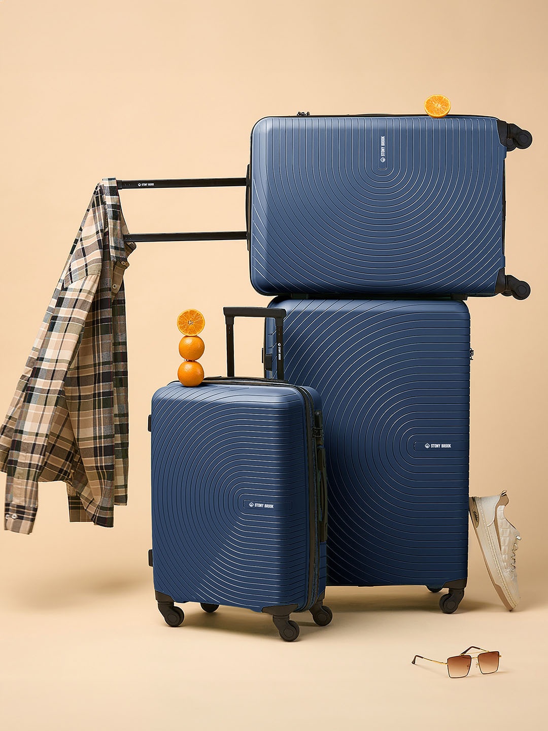 Stony Brook by Nasher Miles Crescent Set Of 3 Hard-Sided Trolley Suitcase, Navy blue
Stony Brook by Nasher Miles Crescent Set Of 3 Hard-Sided Trolley Suitcase, Navy blue