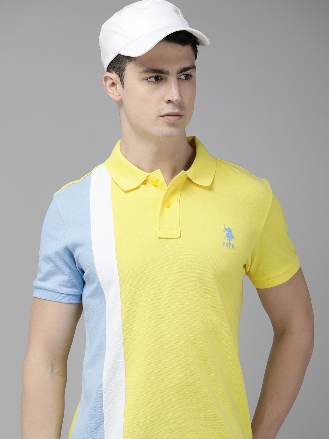 U.S. Polo Assn. Colourblocked & Embroidered Polo Collar Pure Cotton Slim Fit T-shirt, Yellow
U.S. Polo Assn. Colourblocked & Embroidered Polo Collar Pure Cotton Slim Fit T-shirt, Yellow