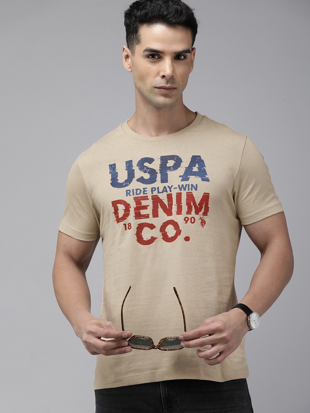 U.S. Polo Assn. Denim Co. Pure Cotton Brand Logo Printed Slim Fit T-shirt, Brown
U.S. Polo Assn. Denim Co. Pure Cotton Brand Logo Printed Slim Fit T-shirt, Brown