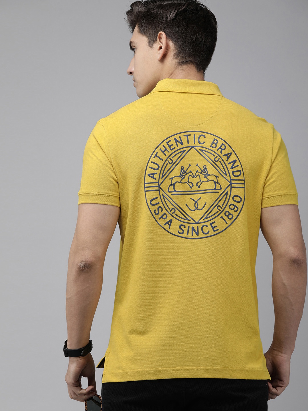 U.S. Polo Assn. Denim Co. Men Brand Logo Printed Polo Collar Pure Cotton Slim Fit T-shirt, Yellow
U.S. Polo Assn. Denim Co. Men Brand Logo Printed Polo Collar Pure Cotton Slim Fit T-shirt, Yellow