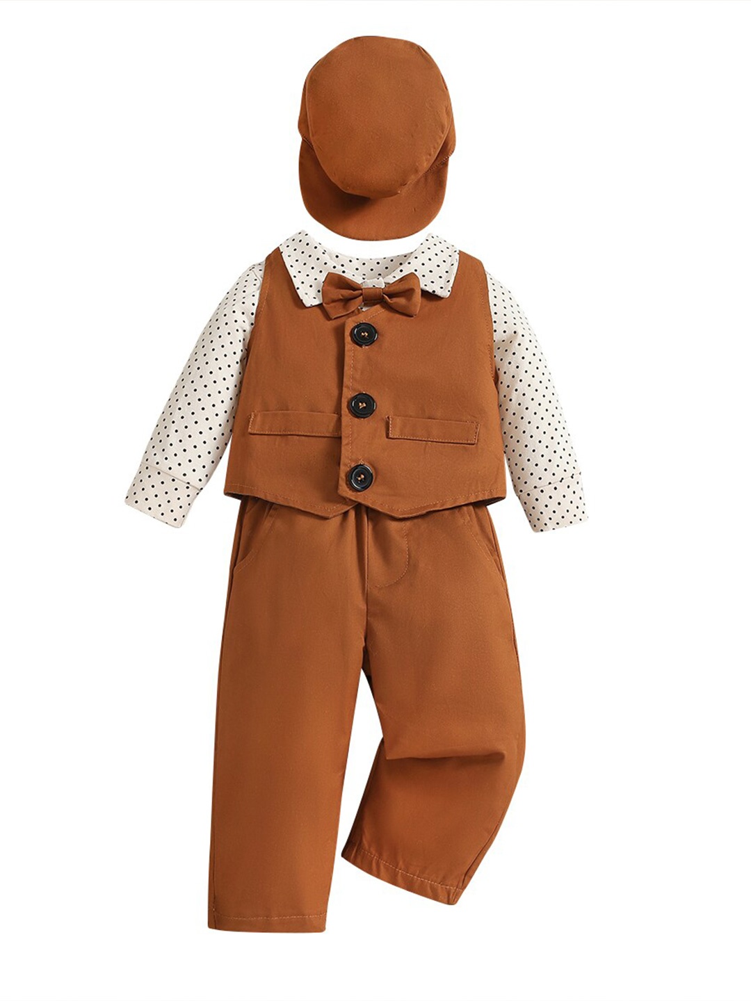 StyleCast Infant Boys Brown Waist Coat With Trousers , Shirt , Cap , Suspenders & Bow
StyleCast Infant Boys Brown Waist Coat With Trousers , Shirt , Cap , Suspenders & Bow