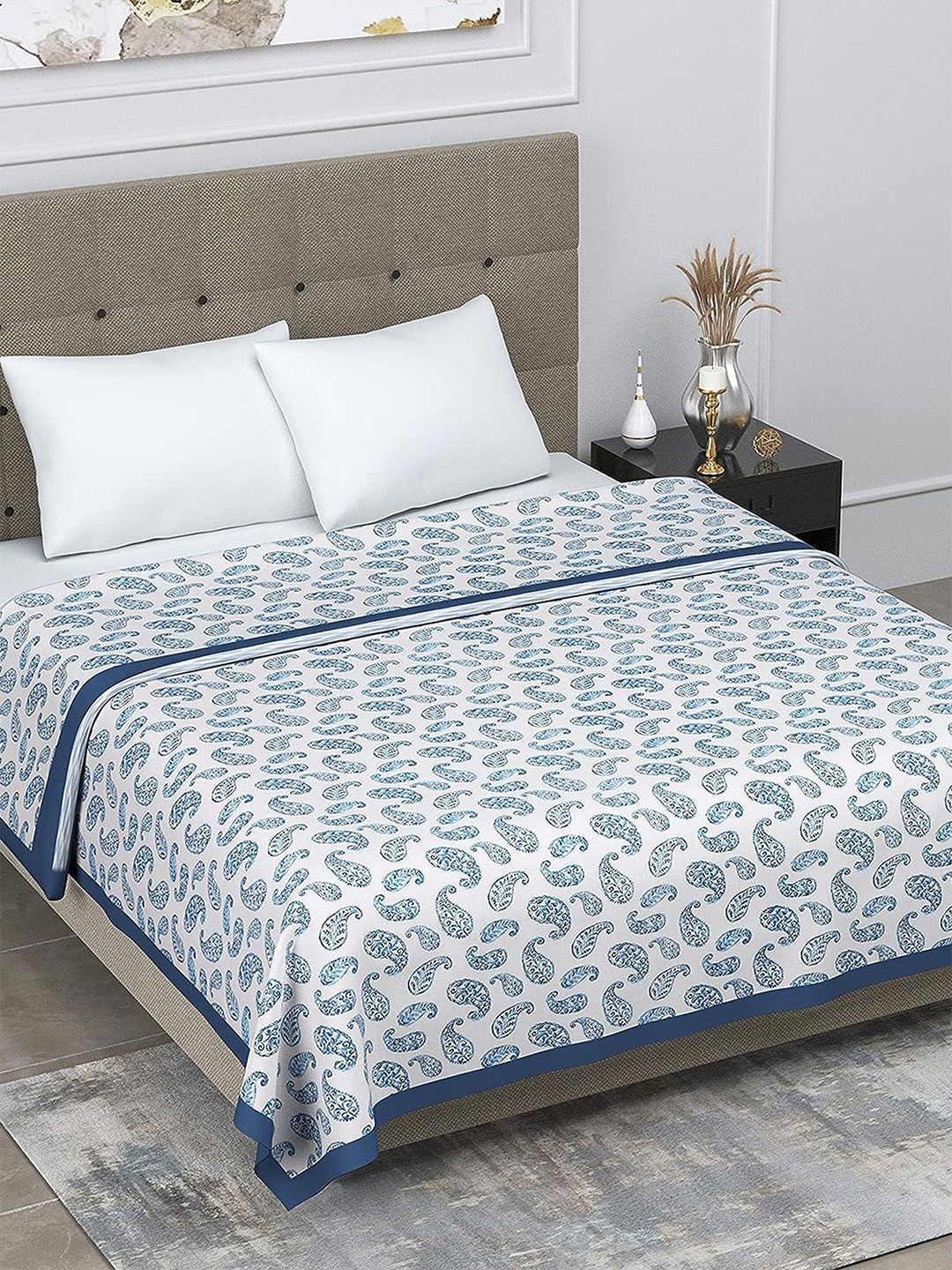 LINENWALAS Happy Sleeping White & Blue 2 Pieces Cotton Reversible 233 GSM Single Bed Dohar
LINENWALAS Happy Sleeping White & Blue 2 Pieces Cotton Reversible 233 GSM Single Bed Dohar