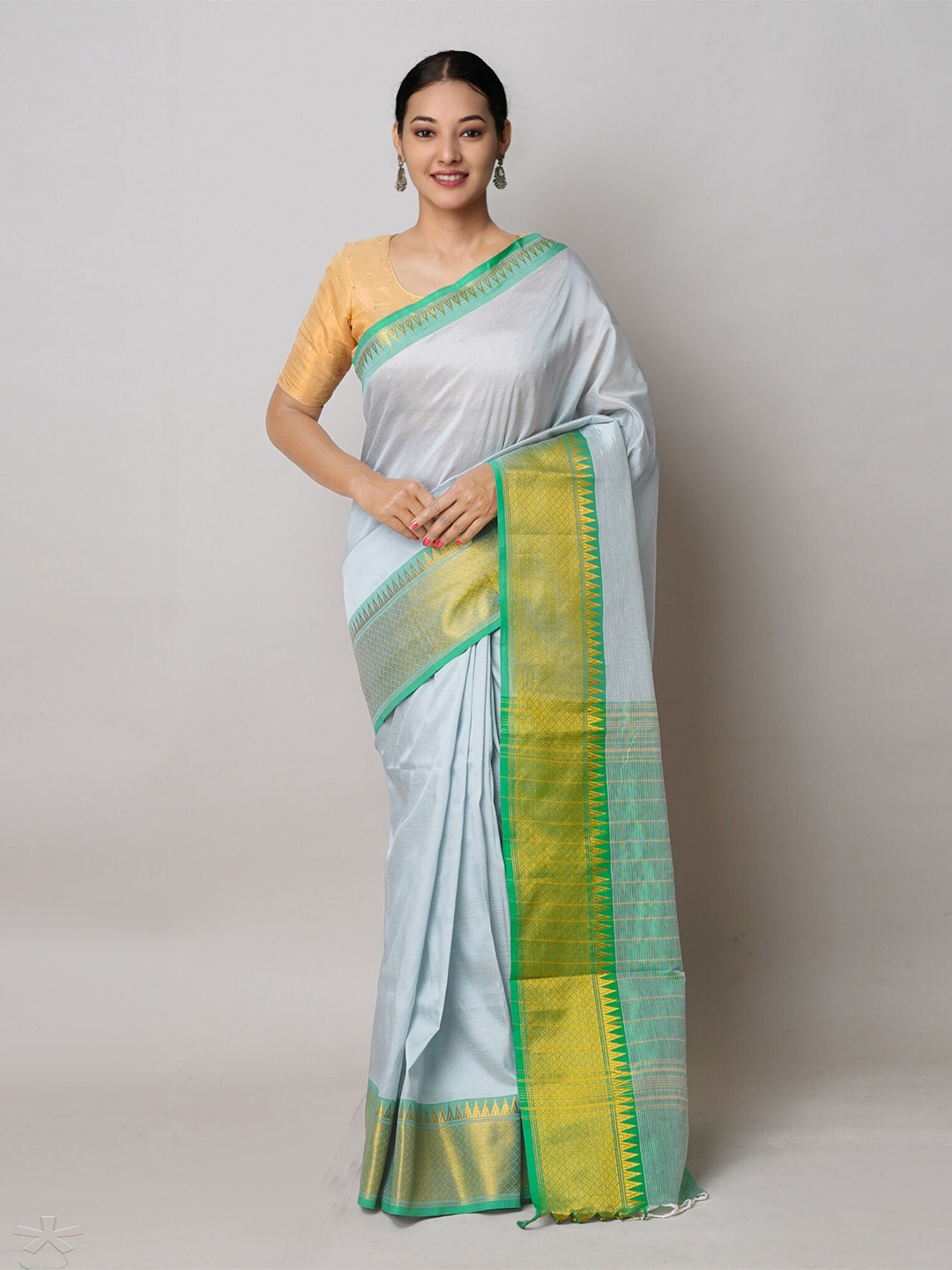 Unnati Silks Woven Design Zari Pure Silk Narayan Peth Saree, Blue