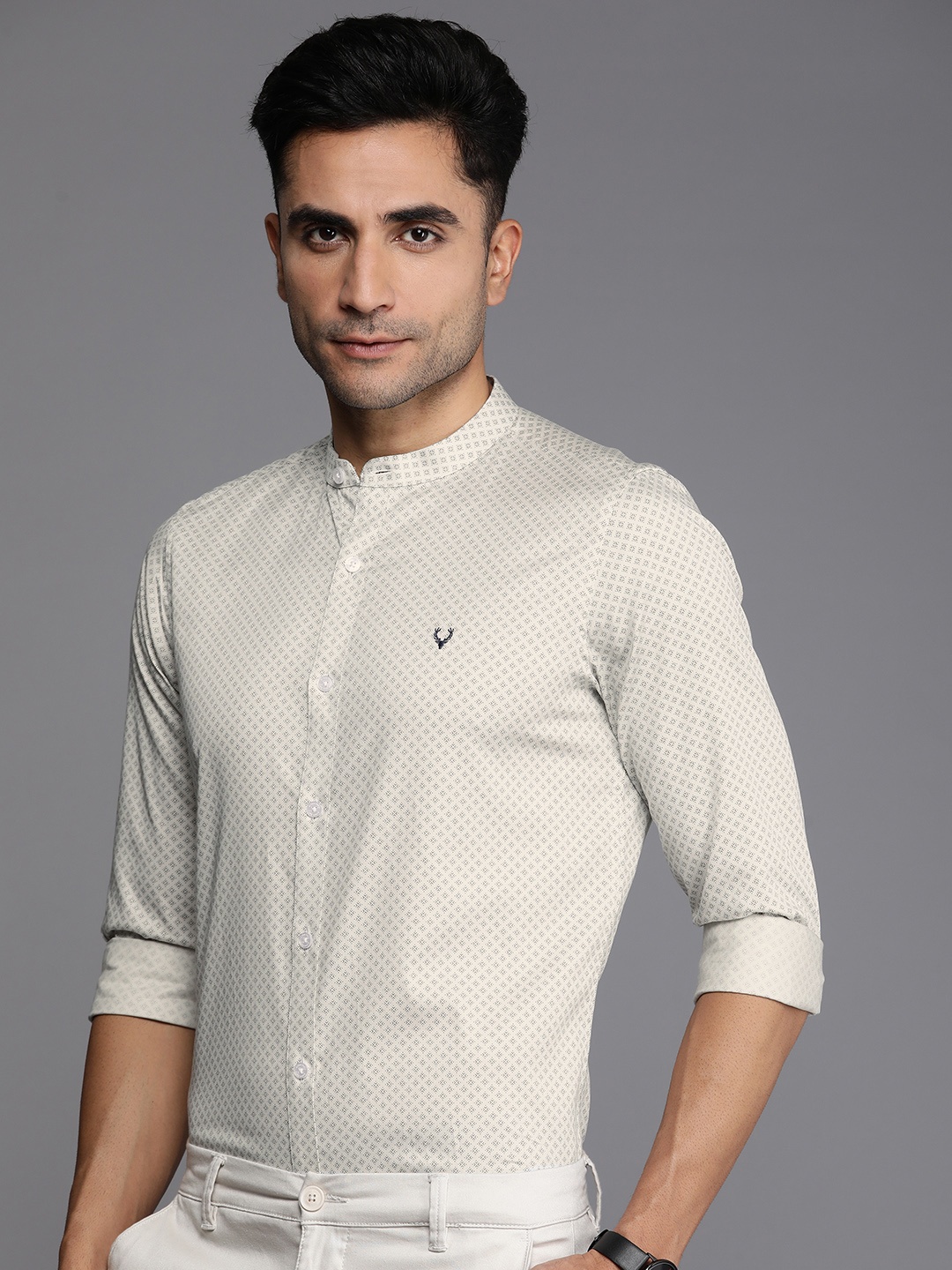 Allen Solly Pure Cotton Modern Comfy Slim Fit Geometric Printed Semiformal Shirt, Cream
Allen Solly Pure Cotton Modern Comfy Slim Fit Geometric Printed Semiformal Shirt, Cream