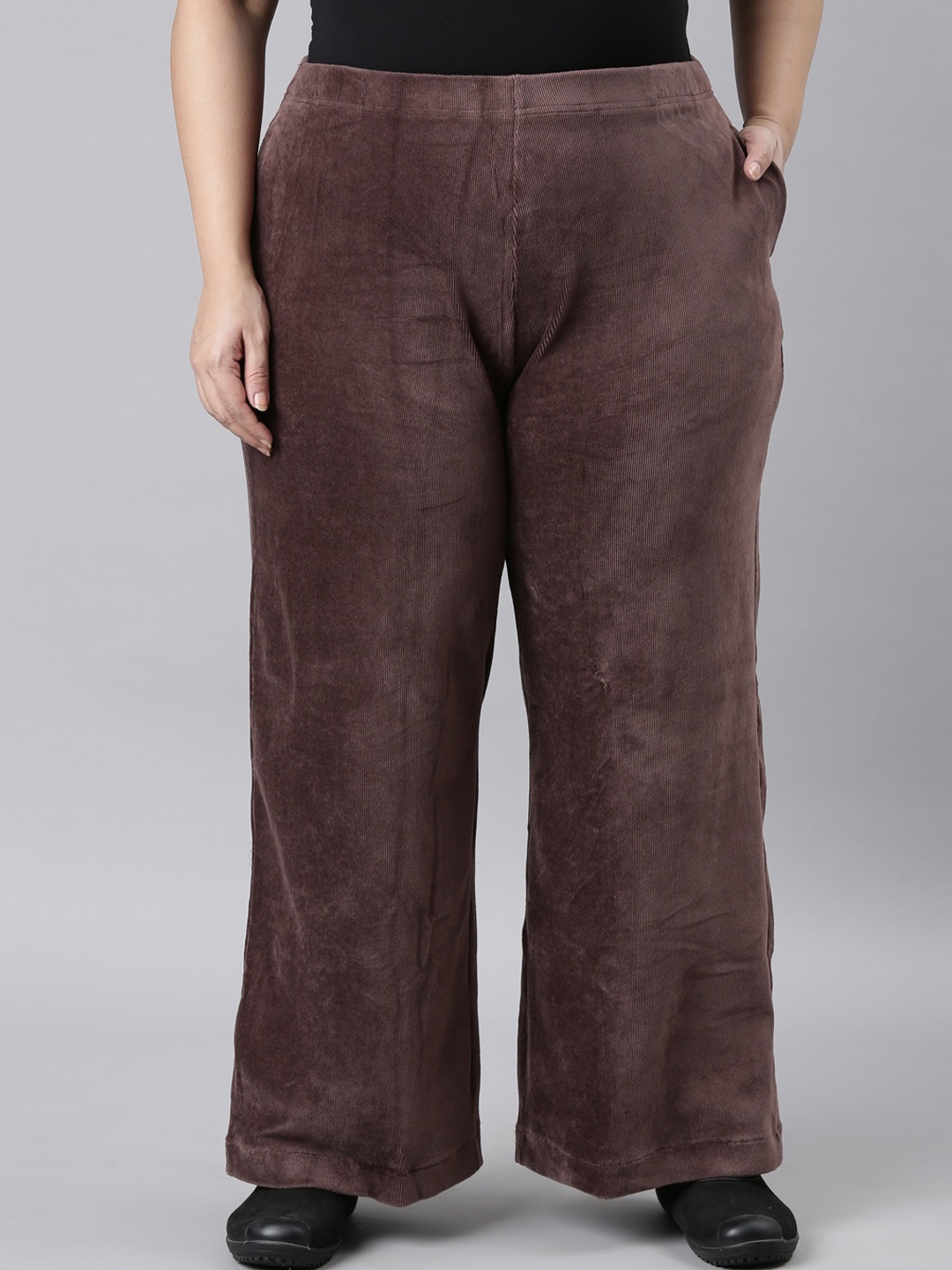 Go Colors Women Plus Size Relaxed Loose Fit Cotton Corduory Parallel Trousers, Brown
Go Colors Women Plus Size Relaxed Loose Fit Cotton Corduory Parallel Trousers, Brown