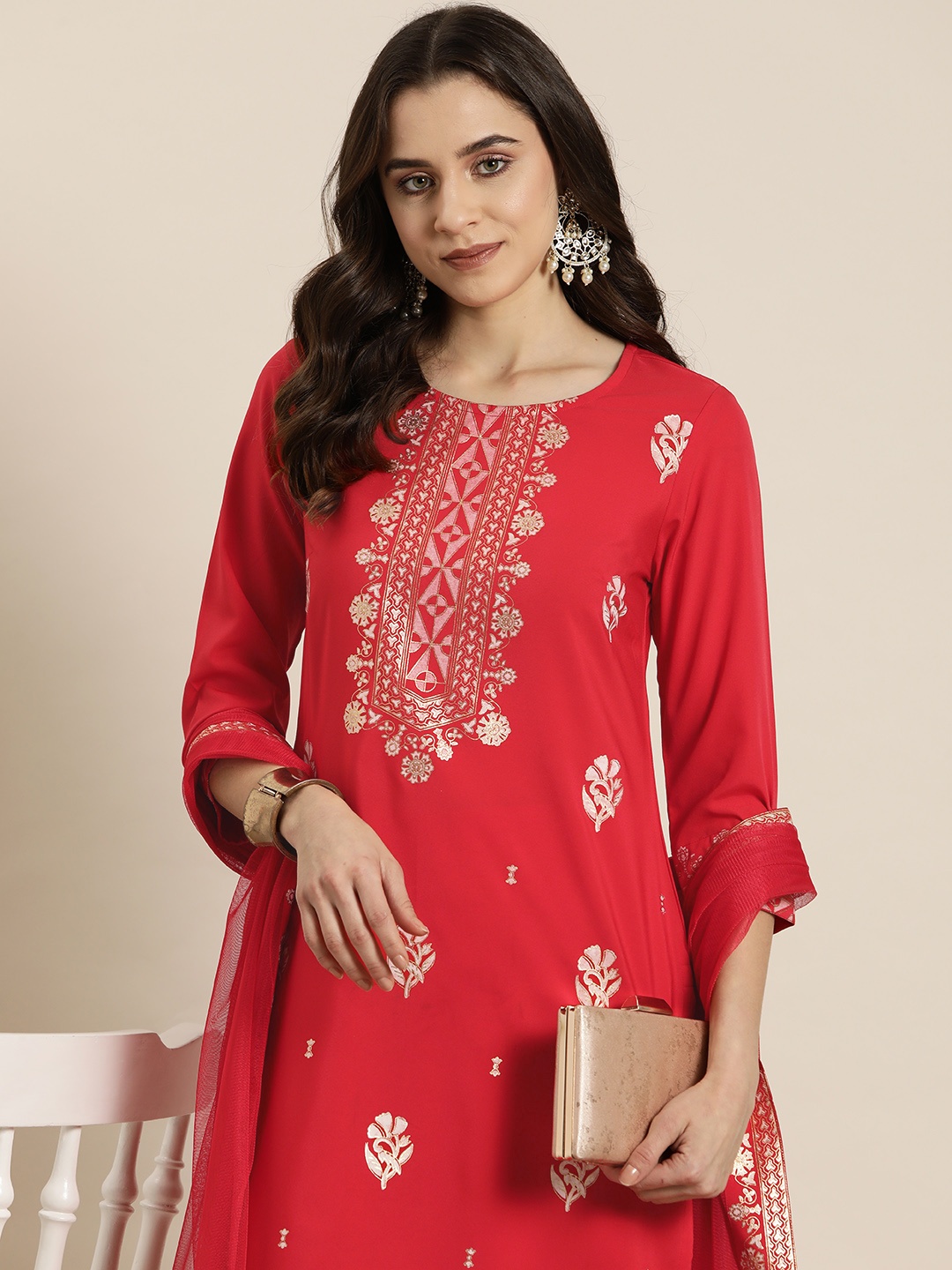HERE&NOW Women Ethnic Motifs Printed Regular Kurta with Salwar & With Dupatta, Red
HERE&NOW Women Ethnic Motifs Printed Regular Kurta with Salwar & With Dupatta, Red