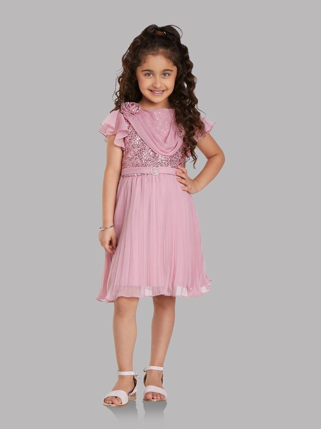 Peppermint Girls Embellished Sequinned Accordion Pleats Flutter Sleeves Fit & Flare Dress, Peach
Peppermint Girls Embellished Sequinned Accordion Pleats Flutter Sleeves Fit & Flare Dress, Peach