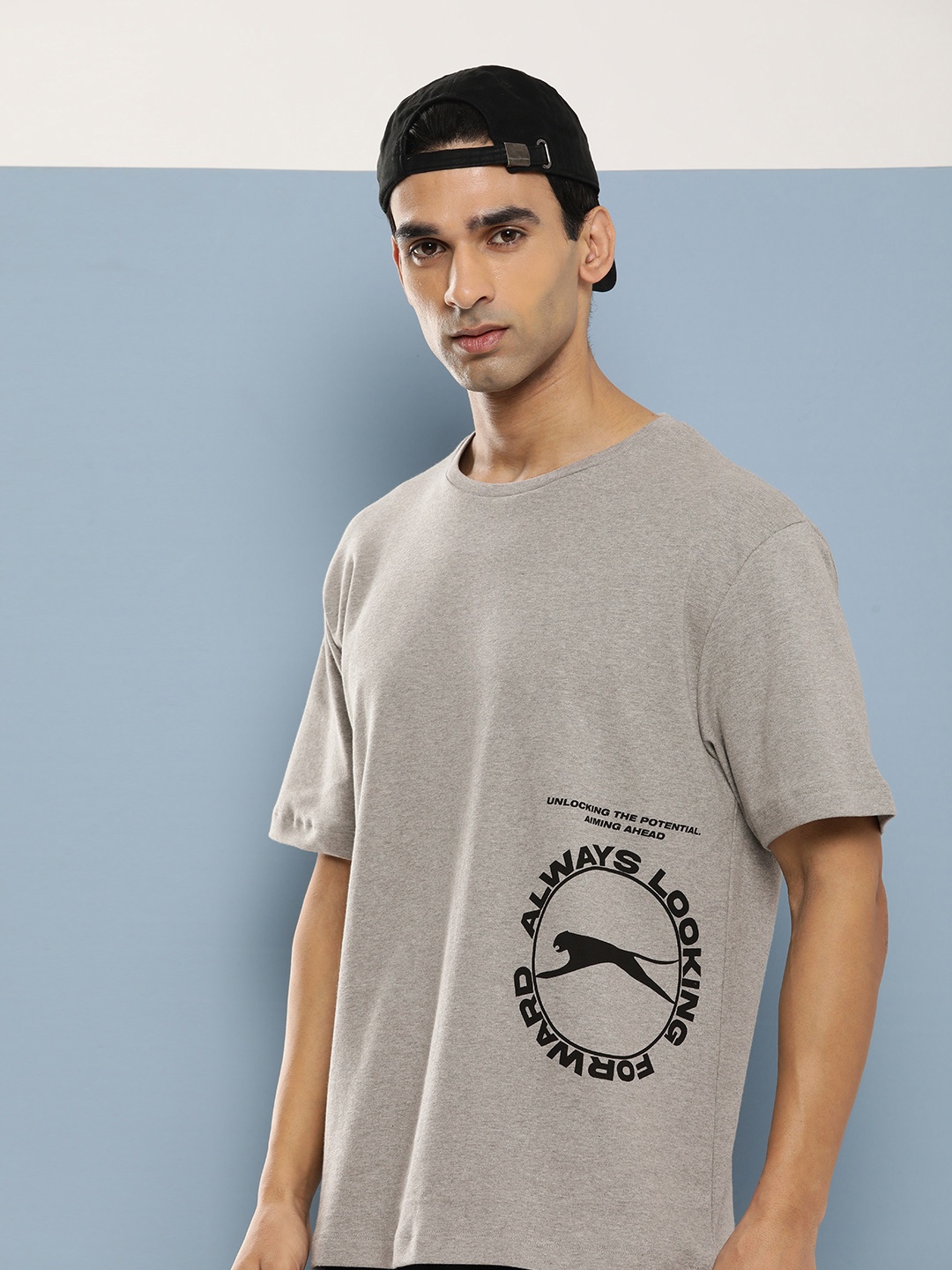 Slazenger Men Typography Printed Drop-Shoulder Sleeves Pure Cotton T-shirt, Grey
Slazenger Men Typography Printed Drop-Shoulder Sleeves Pure Cotton T-shirt, Grey