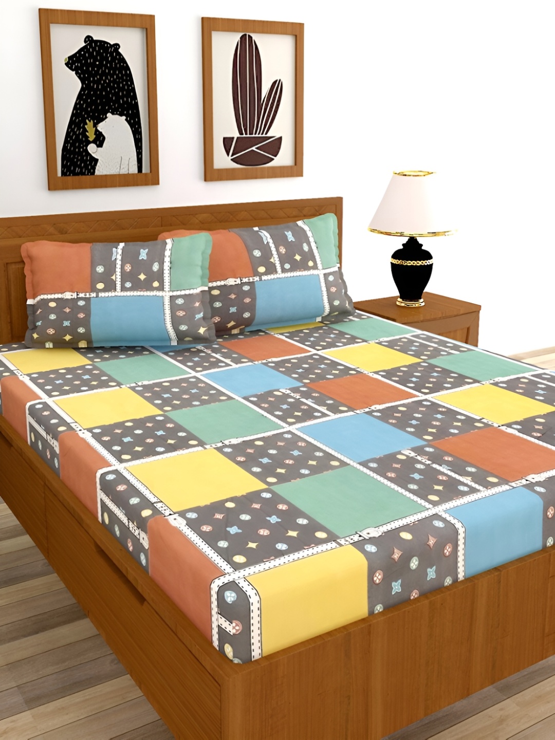 BREVARD Brown & Black Geometric Polycotton 210 TC King Bedsheet with 2 Pillow Covers
BREVARD Brown & Black Geometric Polycotton 210 TC King Bedsheet with 2 Pillow Covers