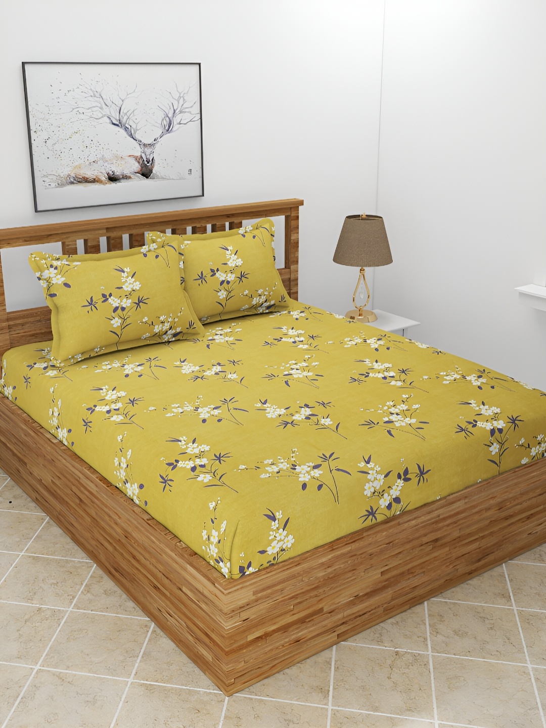 BREVARD Maple Mustard Flat Floral Polycotton 210 TC Queen Bedsheet with 2 Pillow Covers
BREVARD Maple Mustard Flat Floral Polycotton 210 TC Queen Bedsheet with 2 Pillow Covers