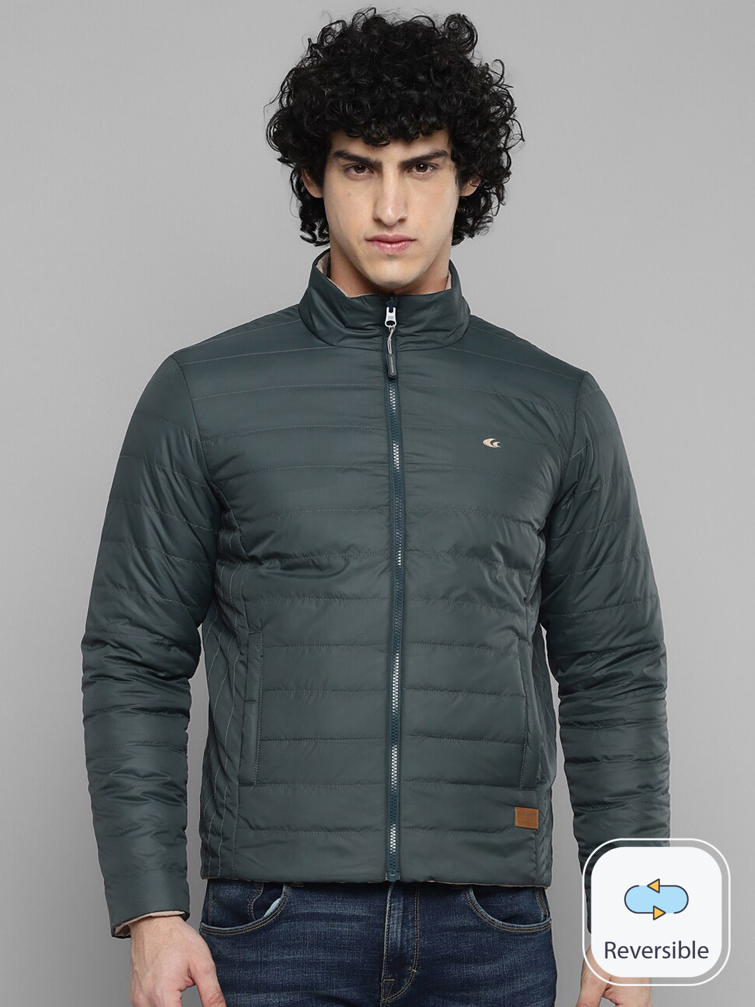 Allen Cooper Mock Collar Long Sleeve Reversible Water Repellent Padded Jacket, Green
Allen Cooper Mock Collar Long Sleeve Reversible Water Repellent Padded Jacket, Green