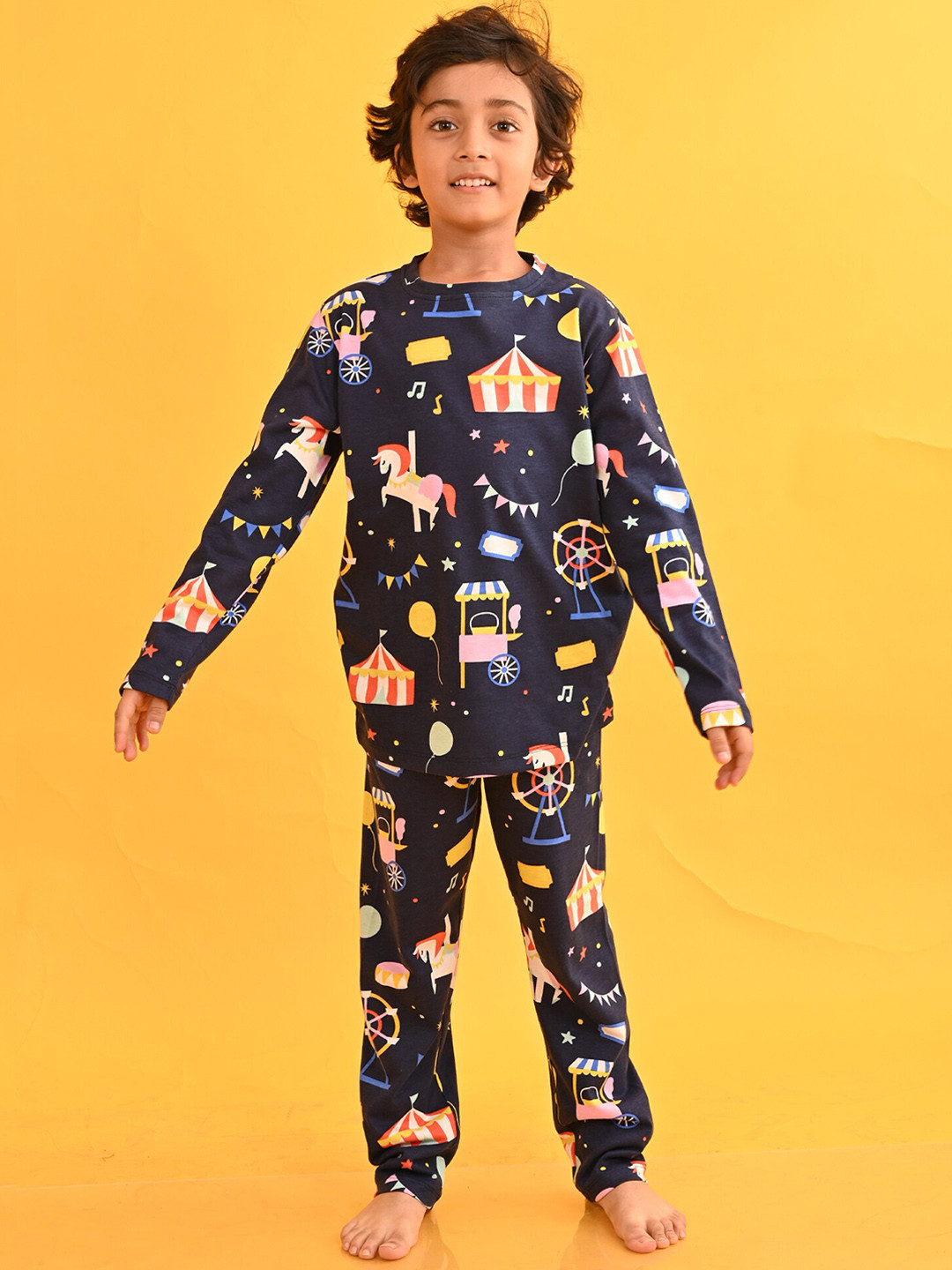 Anthrilo Boys Graphic Printed Night Suit, Navy blue 
Anthrilo Boys Graphic Printed Night Suit, Navy blue