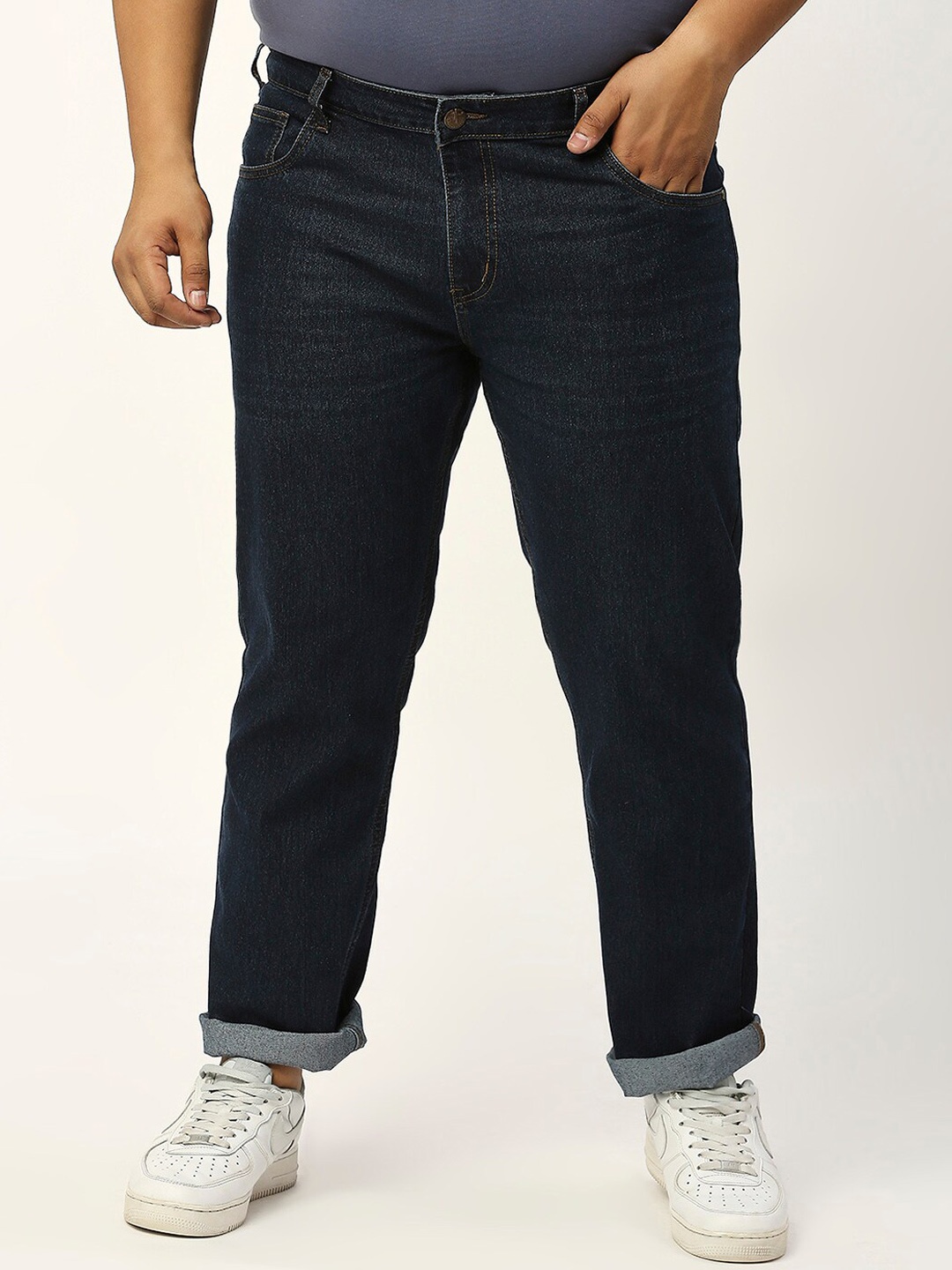 Thomas Scott Plus Size Men Smart Tapered Fit Clean Look Stretchable Jeans, Navy blue
Thomas Scott Plus Size Men Smart Tapered Fit Clean Look Stretchable Jeans, Navy blue