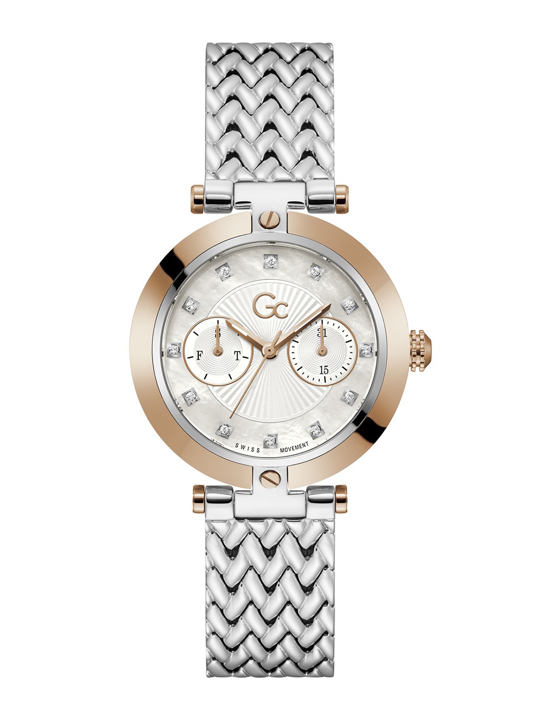 GC Embellished Dial & Stainless Steel Bracelet Style Straps Analogue Watch Z21006L1MF, White
GC Embellished Dial & Stainless Steel Bracelet Style Straps Analogue Watch Z21006L1MF, White