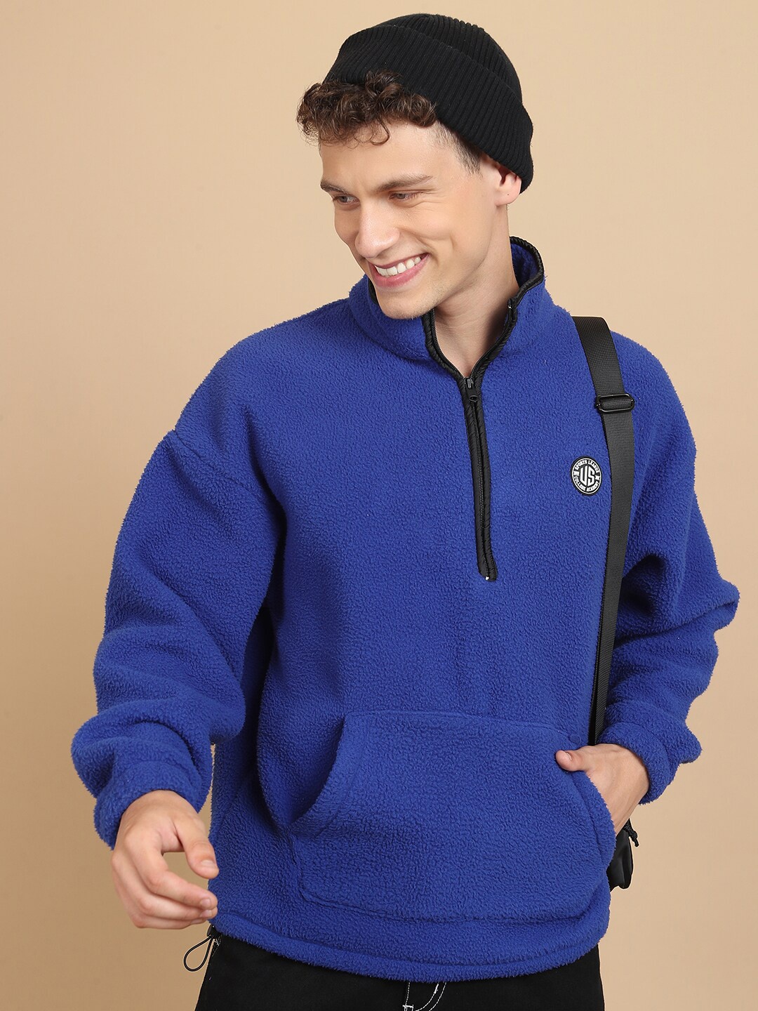 HIGHLANDER High Neck Half Zipper Drop Shoulder Sleeves Oversized Pullover Sweatshirt, Blue
HIGHLANDER High Neck Half Zipper Drop Shoulder Sleeves Oversized Pullover Sweatshirt, Blue