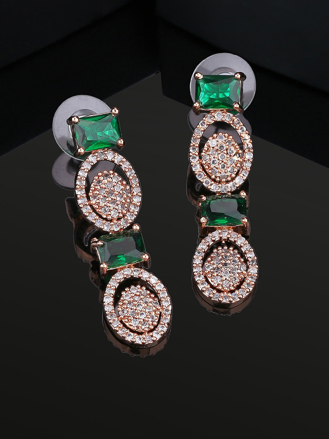 Estele Rose Gold-Plated Cubic Zirconia Stone-Studded Contemporary Brass Drop Earrings
Estele Rose Gold-Plated Cubic Zirconia Stone-Studded Contemporary Brass Drop Earrings